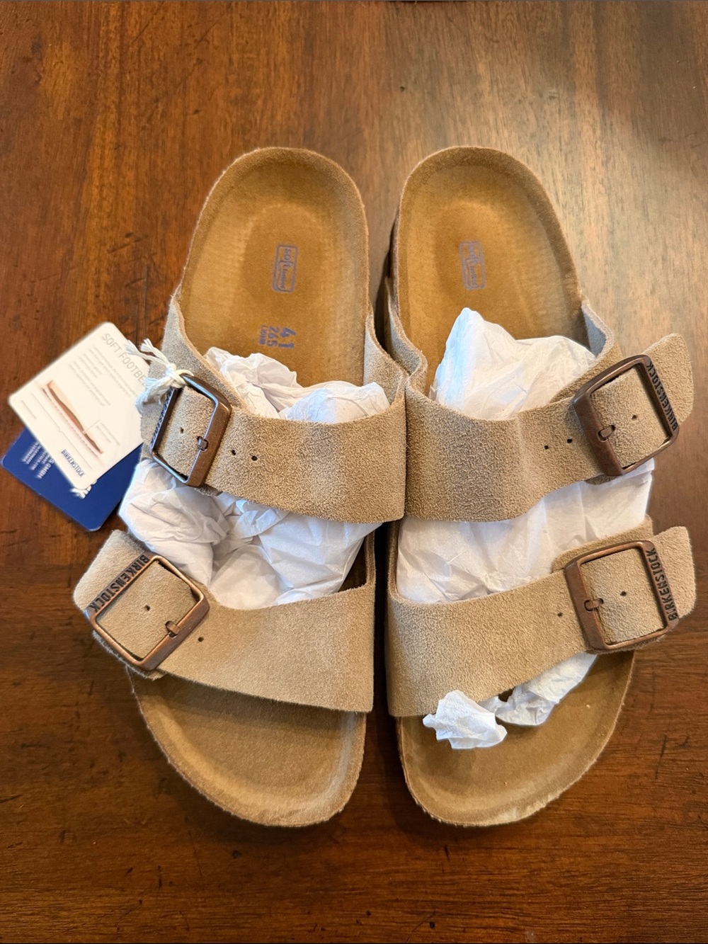 Birkenstock Women's Double-Buckle Suede Sandals in Beige